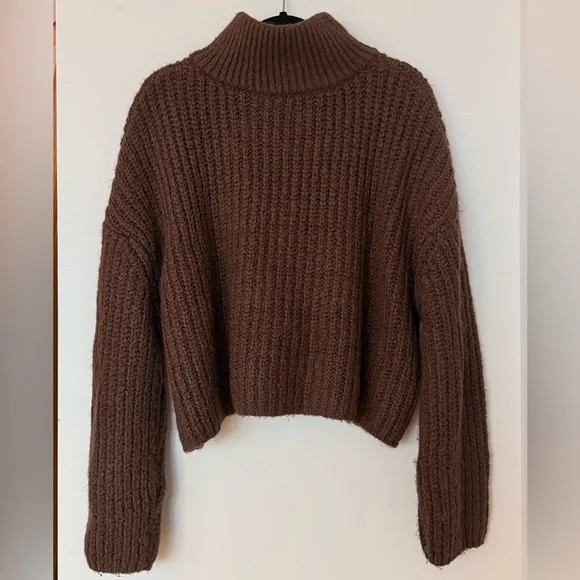 Garage Chocolate Brown Half-Zip Sweater - Picture 2 of 4